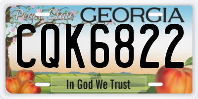 GA license plate CQK6822