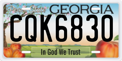 GA license plate CQK6830