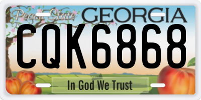 GA license plate CQK6868