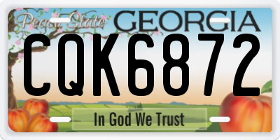 GA license plate CQK6872