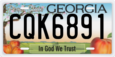 GA license plate CQK6891