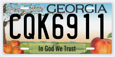 GA license plate CQK6911