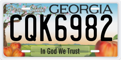 GA license plate CQK6982
