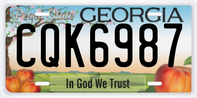 GA license plate CQK6987