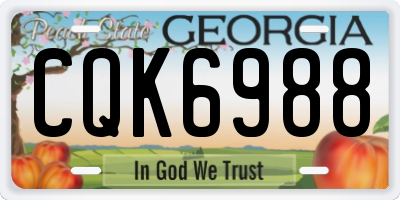 GA license plate CQK6988