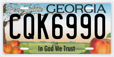 GA license plate CQK6990