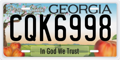 GA license plate CQK6998