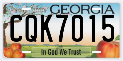 GA license plate CQK7015