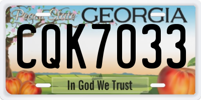 GA license plate CQK7033