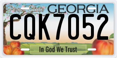GA license plate CQK7052