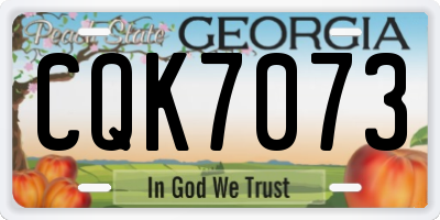 GA license plate CQK7073