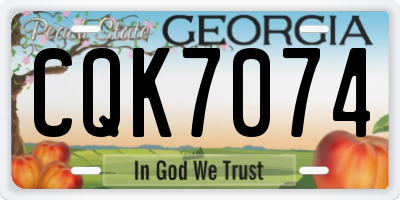 GA license plate CQK7074
