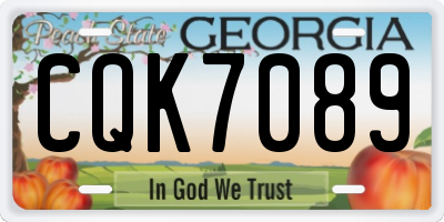 GA license plate CQK7089