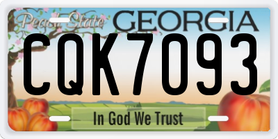 GA license plate CQK7093