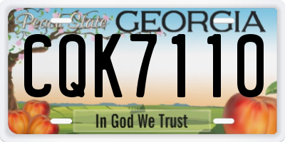 GA license plate CQK7110