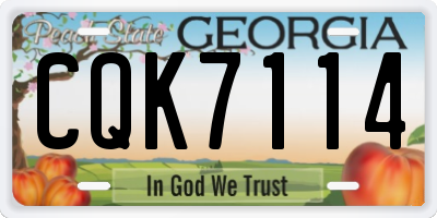 GA license plate CQK7114