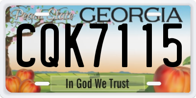 GA license plate CQK7115