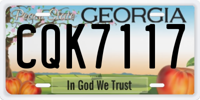 GA license plate CQK7117