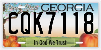 GA license plate CQK7118