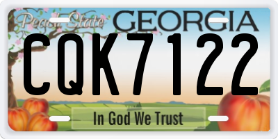 GA license plate CQK7122
