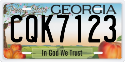 GA license plate CQK7123