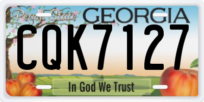 GA license plate CQK7127