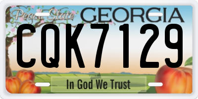 GA license plate CQK7129