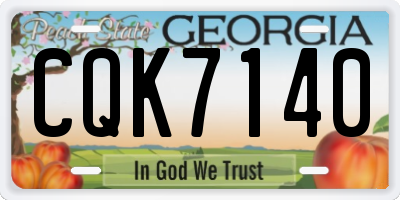 GA license plate CQK7140
