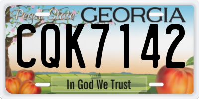 GA license plate CQK7142
