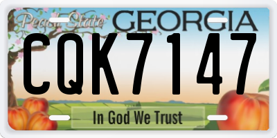 GA license plate CQK7147