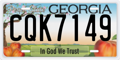 GA license plate CQK7149