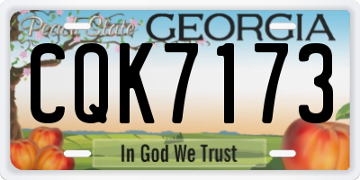GA license plate CQK7173