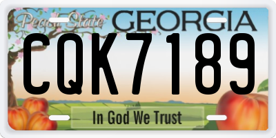 GA license plate CQK7189