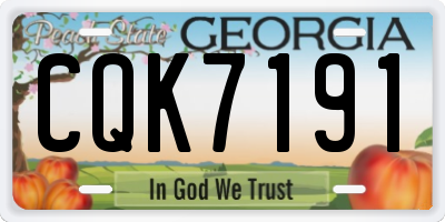 GA license plate CQK7191