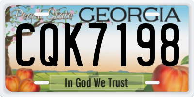 GA license plate CQK7198