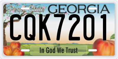 GA license plate CQK7201
