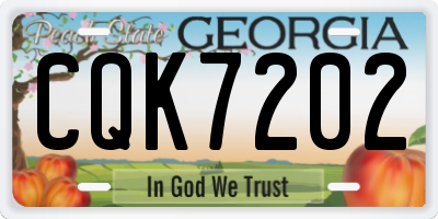 GA license plate CQK7202