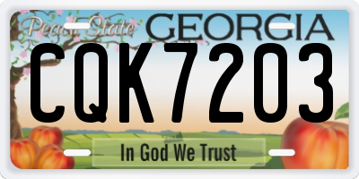 GA license plate CQK7203