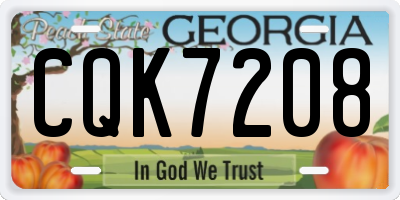 GA license plate CQK7208