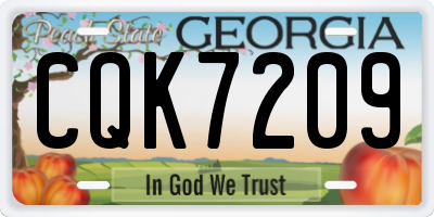GA license plate CQK7209