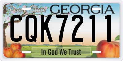 GA license plate CQK7211