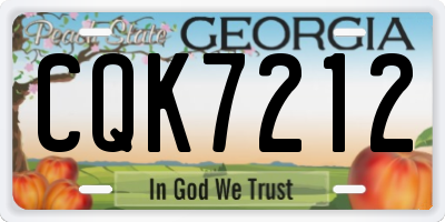 GA license plate CQK7212