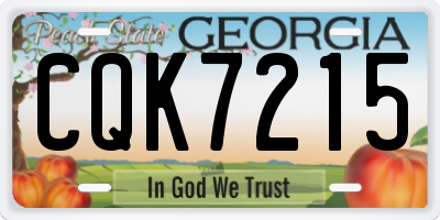 GA license plate CQK7215