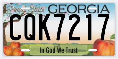 GA license plate CQK7217