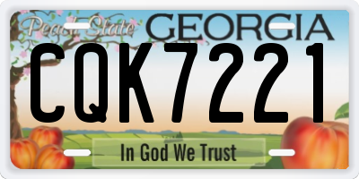 GA license plate CQK7221