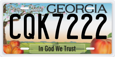 GA license plate CQK7222