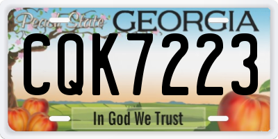 GA license plate CQK7223