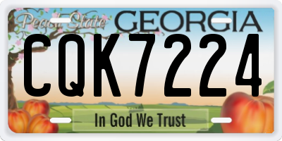 GA license plate CQK7224