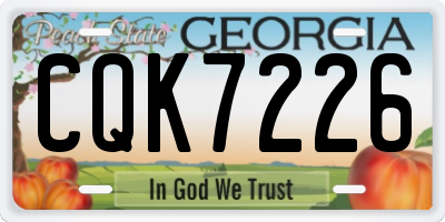 GA license plate CQK7226