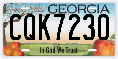 GA license plate CQK7230